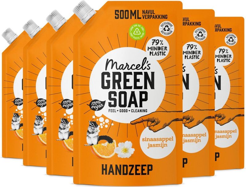Marcel’s Green Soap - Handzeep - Sinaasappel & Jasmijn - 500 ml - Plantaardig