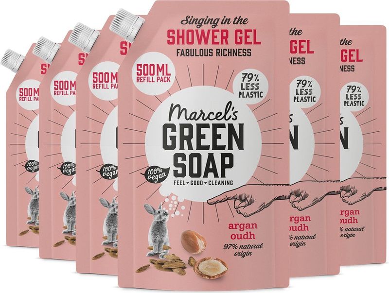 Marcel's Green Soap - Shower Gel Navulling - Argan & Oudh - 500ml