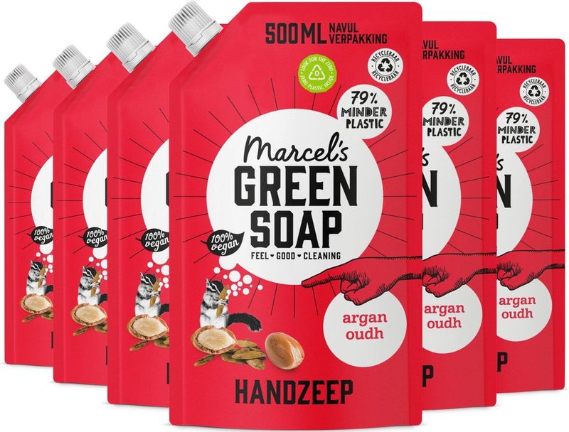 Marcel's Green Soap - Navullingen - Handzeep - 6 x 500 ml - Vegan - Biologisch Afbreekbaar