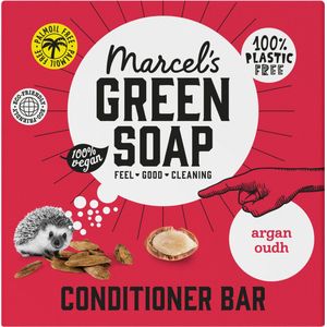 Marcel's Green Soap - Haarconditioner Bar Argan & Oudh - Plasticvrij - Palmolievrij - Veganistisch - 60g