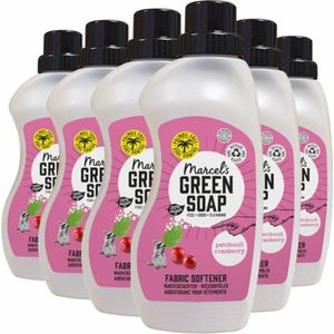 6x Marcel's Green Soap Wasverzachter Patchouli & Cranberry 30 Wasbeurten 750 ml