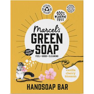 Marcel's Green Soap - Handzeep Bar - Vanille & Kersenbloesem - Plasticvrij - Vegan