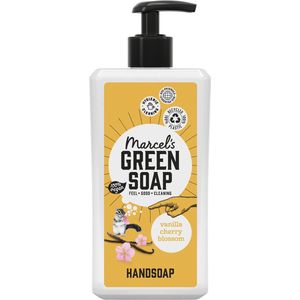 Marcel's Green Soap - Handzeep vanille & kersenbloesem - dispenser - 100% milieuvriendelijk - 100% veganistisch - 97% biologisch afbreekbaar - 500 ml handzeep
