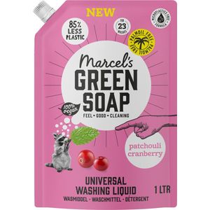 Marcels Green Soap Wasmiddel Patchouli & Cranberry Navulzak 1 Liter
