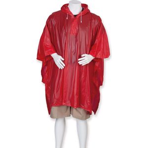 Regenponcho voor volwassenen in de kleur Rood/ in 8 verschillende kleuren