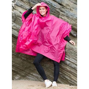 Eenvoudige regenponcho - Fuchsia - Volwassenen