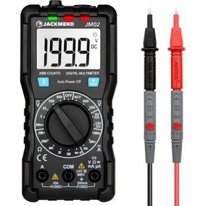 JACKMEND Digitale Multimeter - Slimme Spanningsmeter met LED zaklamp - AC / DC Voltage Meter - Voltmeter - Multi Volt Meter