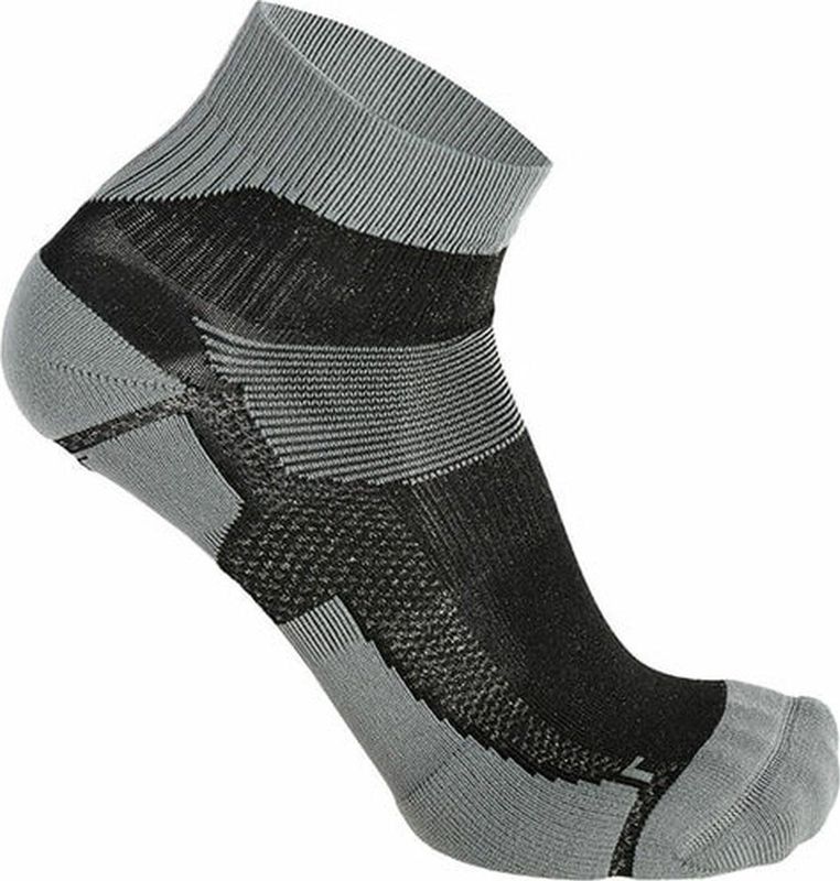 Skafit - Sportsokken - Grijs/Zwart - Korte Zilversokken - Antibacterieel - Vochtregulerend