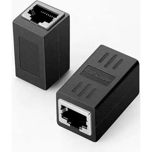 Qost Internetkabel Verlengstuk - RJ45 naar RJ45 - 2 Stuks - Zwart