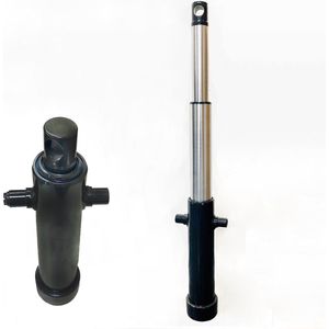 Hydraulische Telescoopcilinder - Zwart - Enkelwerkend - 2-traps - Slag 500mm - 6 Ton