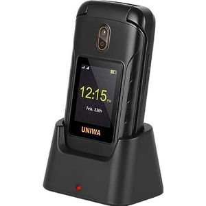 Lipa Uniwa V909T senioren telefoon 4G / NL, DE, FR, EN menu en handleiding/Batterij/Camera/Met SOS noodknop/Grote toetsen/4G SIM/Docking Station/Luid geluid/FM-Radio/Bluetooth/Zaklamp/Klaptelefoon