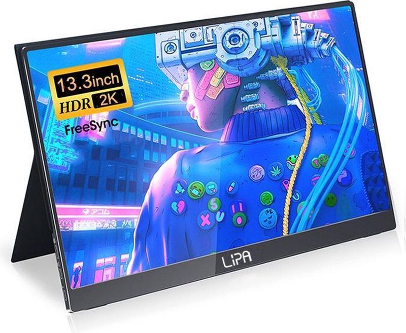 Lipa HDR-50 Portable Monitor - 13.3 Inch - 2K - USB-C - HDMI