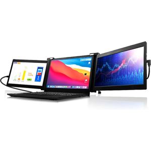Lipa HDR-70 Triple Portable monitor Full HD - Extra beeldscherm laptop - Tri-screen- Triple monitor - 1 Kabel model (ook voor MacOS & Windows) - Plug & Play - Voor schermen tussen 13.3 en 16.1 inch - 60 Hz - HDR en IPS - 2x 11.6"" - Met Draagtas
