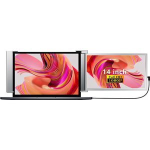 Lipa S14 14 inch portable monitor - Ook voor Windows en MacOS - Extra beeldscherm laptop - Draagbaar scherm - Computerscherm - Beeldscherm - Plug & Play - HDR- Freesync - Usb c en HDMI - Laptop: 14"" - 17"" - Dual Speakers - Met beschermhoes