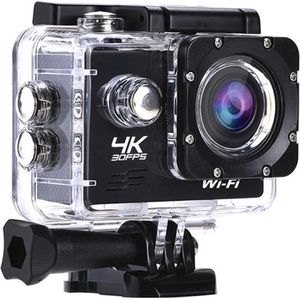 Lipa AT Q1 4K Ultra HD action camera IPS Wifi - Action cam - Onderwatercamera - Vlog camera - Wifi camera - Dashcam - Actie camera - Alternatief GoPro - 4K 30 FPS - Sony IMX sensor - 24 MP - Beeldstabilisatie - 21 Accessoires - Met SD 16 GB