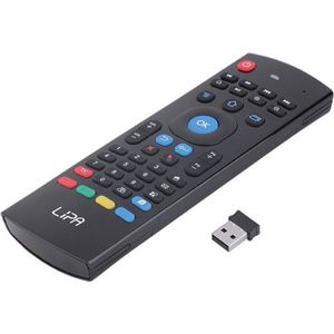 Lipa Mx 3 remote draadloze afstandsbediening - Draadloos toetsenbord - Draadloze muis - Air mouse - Pointer mouse - Mini toetsenbord voor Android tv box, pc en laptop - Geschikt voor Android, Windows en Apple - Afstandsbediening universeel via usb