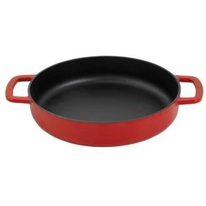 COMBEKK - Sous-Chef - Gietijzeren Koekenpan met dubbel handvat - 24CM - Rood