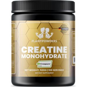 Plantpowders - 100% Creatine Monohydraat - Creapure® - Zuiverste Creatine ter Wereld! - 500g (100 servings)