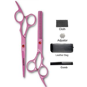 Achilles® 5.5 Pink Professionele Kappersschaar Set – Knipschaar & Uitdunschaar - Effileerschaar