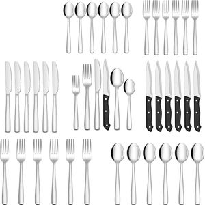 Decor Decorline - Herbruikbare robuuste plastic bestekset - 40 stuks