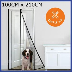 Simple Fix - Vliegengordijn - 100cm x 210cm - Zwart - Horrengaas