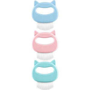 Kattenmassageborstel set - 3 Stuks – Massage voor Katten, Hamsters, Cavia – Kattenkam