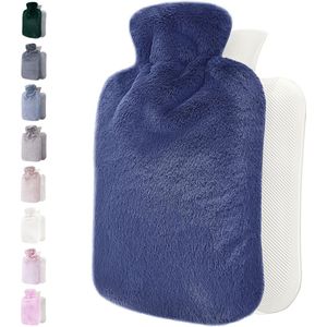 Warmwaterkruik met Hoes - Zachte Premium Pluche Hoes - 1.8 L Kruik - Warmwaterkruik voor Pijnverlichting van Rug, Nek en Schouderklachten - Geweldig Cadeau voor Vrouwen en Kinderen (Lila)