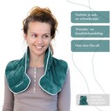 Qomfor - Pittenzak Magnetron - Warmtekussen Nek en Schouder - Groen / Blauw - Lavendel en Tarwe Gevuld