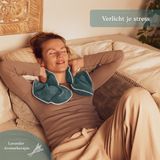 Qomfor - Pittenzak Magnetron - Warmtekussen Nek en Schouder - Groen / Blauw - Lavendel en Tarwe Gevuld