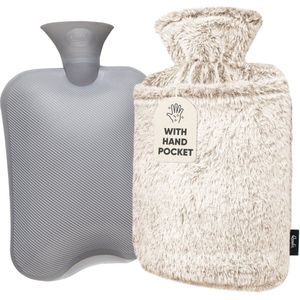 Qomfor - Warmwaterkruik - Pluche Hoes - 1,8 Liter - Kangoeroezak