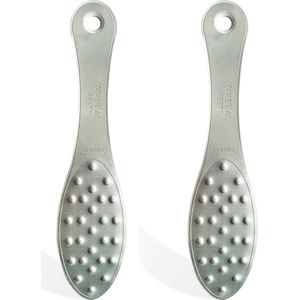 Duopack Eeltvijl - 2-in-1 Eeltrasp - Callous Remover Premium Voetschraper - RVS - Voetvijl Eelt Vijl - Likdoorn Verwijderen Met Voetrasp / Voetenrasp - Voeten Eelt Foot Exfoliator Tool - Eelt Vijl Voeten Vijlen Met Grater - Roestvrij Staal