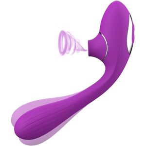 Quarrel Intense Luxe Vibrator voor G-spot & Clitoris Paars - 2 in 1-  Vibrators voor vrouwen Koppels - Dildo met Zuigeffect - 20 standen - Oplaadbaar - Luchtdruk - Sextoys - Erotiek Seksspeeltjes - Waterdicht