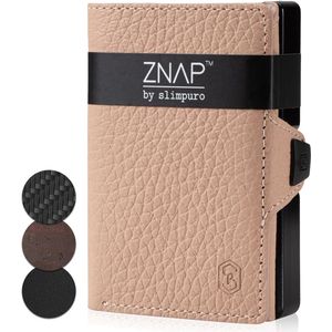 Slimpuro Znap Slim Wallet - 8 Pasjes - Muntvak - 8,9 X 1,5 X 6,3 cm (Bxhxd) RFID Bescherming - creme