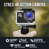 STREX - SP257 - Actiecamera - Zwart - 4K Resolutie - Waterdicht tot 30 Meter