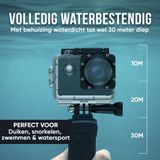 STREX - SP257 - Actiecamera - Zwart - 4K Resolutie - Waterdicht tot 30 Meter