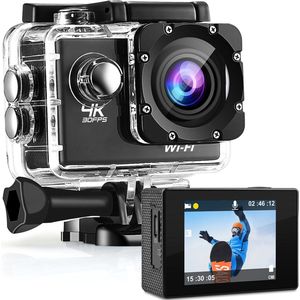 Strex Action Camera 4K 16MP - 60FPS / 30M Waterdicht / WiFi - Inclusief Accessoires - Actiecamera