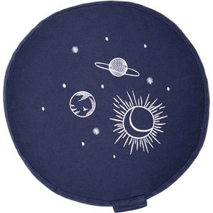 Meditatiekussen eco universe indigo rond - Lotus | Yoga kussen