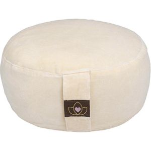 Meditatiekussen velvet eco naturel rond - Lotus | Yoga kussen