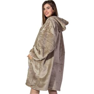 Comfies® Draagbare Deken - Hoodie Blanket huggle - Oversized - Oodie - Fleece Sherpa - Hoge kwaliteit- Plaid cozy snuggie - Kaki
