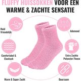 Fluffy - Huissokken - Roze - Dikke Wintersokken - Badstof