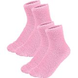 Fluffy - Huissokken - Roze - Dikke Wintersokken - Badstof