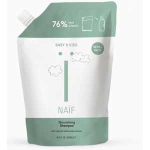 Naïf - Verzorgende Shampoo – Navulverpakking - Baby's & Kinderen - met Natuurlijke Ingrediënten - 500ml