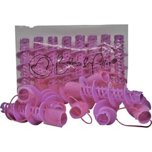 Krulset - 8 stuks - roze - krulspelden - krullers - haarrollers - voor lang haar