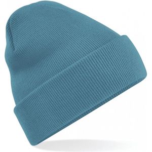 wintermuts AIRFORCE BLAUW| klassieke gebreide muts in 30 verschillende kleuren| tweelaags gebreid