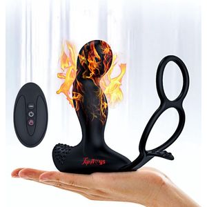 TipsToys Anaal Vibrator A4 Verwarming - Buttplug Prostaat Stimulator Sex Toys voor Mannen Zwart