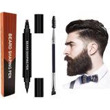 Missan: Baardgroei Original stift FILLER (Zwart) + Missan Borstel - Baard pen - Baard groei