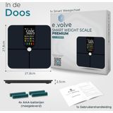 e.volve - Personenweegschaal - Zwart - Slimme Weegschaal met Lichaamsanalyse - 22 Metingen