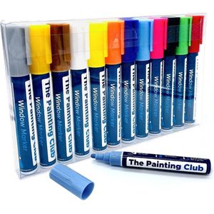 Raamstiften afwasbaar 12 kleuren - Krijtstiften voor krijtbord - Kalkstiften - Krijtstiften voor raam - Krijtmarker - Whiteboard Stiften - Whiteboard Marker