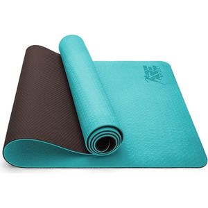 Sens Design yogamat sportmat fitnessmat - turquoise/donkerbruin