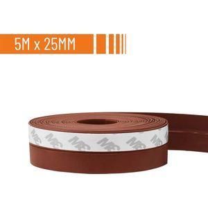 Simple Fix Tochtstrip - 500cm x 2.5cm - Tochtstrips voor Deuren - Tochtstopper - Tochtrol - Tochtband - Tochthond - Zelfklevend en Isolerend - Bruin